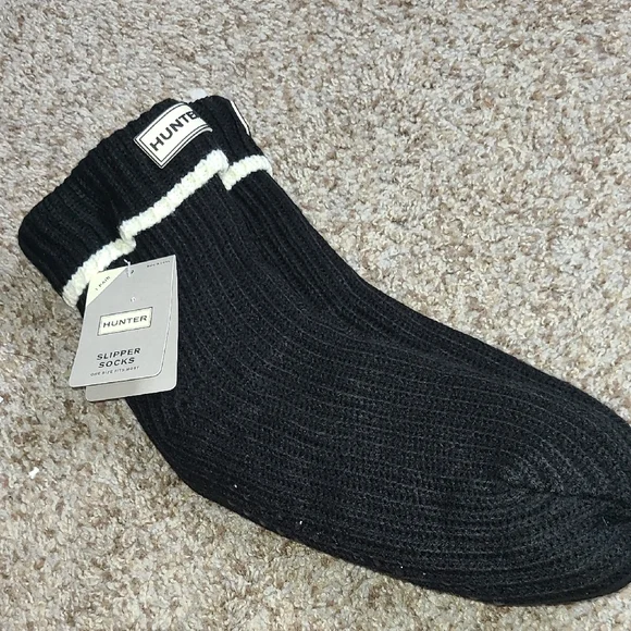 Hunter Black and White Slipper Socks - Picture 2 of 5